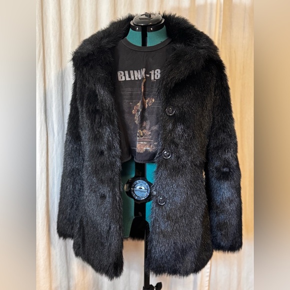 Rampage Jackets & Blazers - Vintage Rampage Black Faux Fur Coat Size Medium